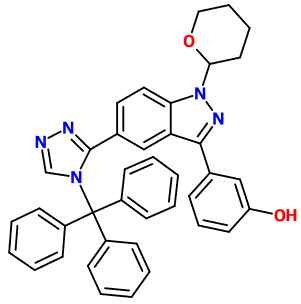 (image for) MC007606 3-[1-(Oxan-2-yl)-5-[4-(triphenylmethyl)-4H-1,2,4-triazol-3-yl]-1H-indazol-3-yl]phenol